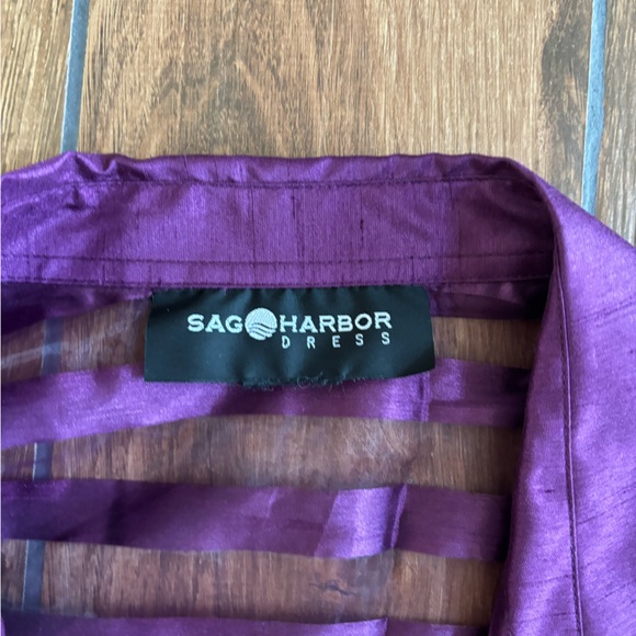 Sag Harbor Dress Purple See-Through Button Up Layering Piece - Picture 4 of 4